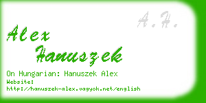 alex hanuszek business card